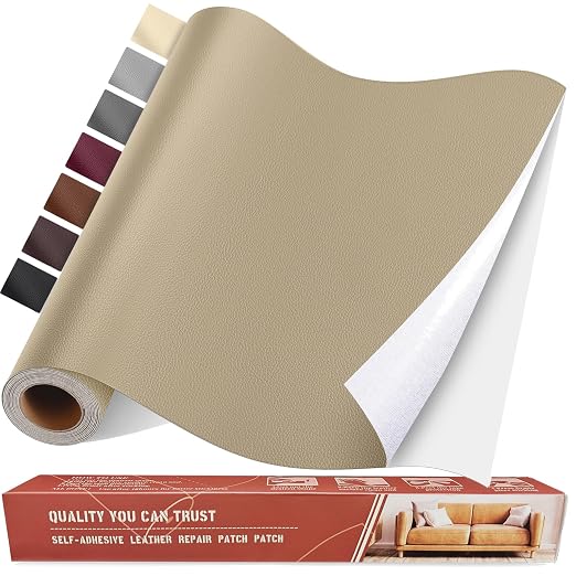 Self Adhesive Leather Repair Patch Kit, 31.4 in x 16 in Large Vinyl Leather Repair Tape for Furniture, Car Seat, Couch, Sofa, Chair Khaki