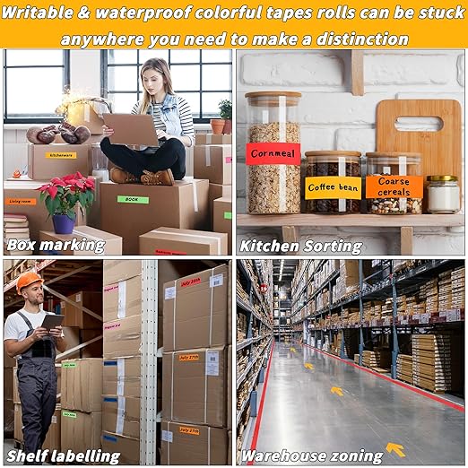 6 Pack Red Duct Tape Bulk Heavy Duty,1.88 Inches x 30 Yards,Strong Industrial Strength,Flexible,No Residue,Waterproof and Tear by Hand,Multi-Use for Indoor & Outdoor Repairs