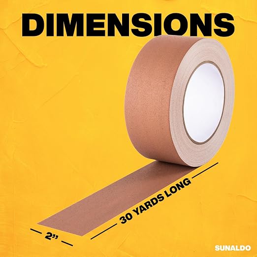 Gaffers Tape Heavy Duty, Easy to Rip, Residue-Free Professional Grade Floor Tape for Electrical Cords, Matte Finish Non Reflective, Weather Resistant (3, Brown, 2" x 30 Yards)