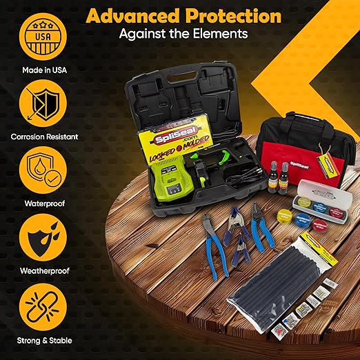 Road Warrior Kit - 6 AWG Connector Molds, 120W Cordless Glue Gun, 50 Sealant Sticks, Mold Release & Wire Cleaner - Professional-Grade Automotive, Marine & Electrical Splice Sealing Kit