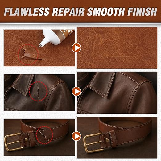 Leather Glue, 120ml Transparent Leather Adhesive, Industrial Strength, Waterproof, Leather Cement with Applicator Brush, Flexible Bond for Shoes, Bags, Sofa, Car Seats, PU and Fabric