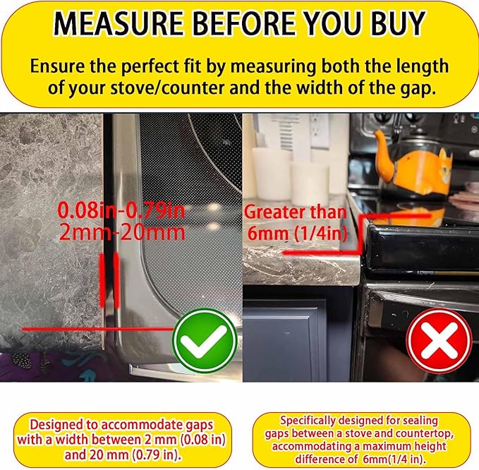 2 Pack Flexible Kitchen Stove Gap Covers, Silicone Gap Fillers Between Counter and Stovetop,Washer, Oven, Dryer, Easy to Wipe, Food grade silicone material (Gray,21in)