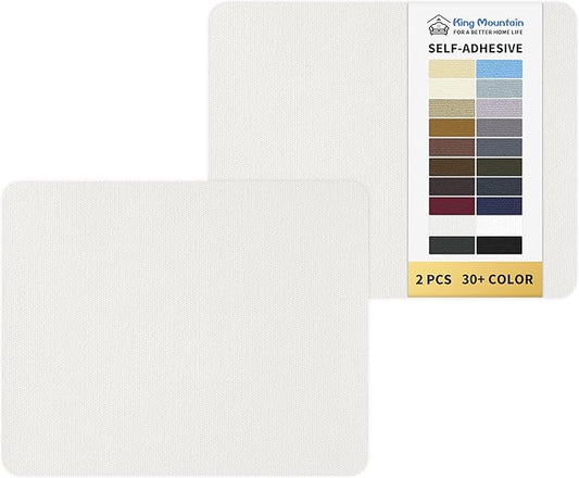 KING MOUNTAIN Canvas Repair Patch 9 x11 Inch 2 Pcs Self-Adhesive Waterproof Fabric Patch for Sofas, Tents, Furniture,Tote Bags, Car Seats (White1.0)