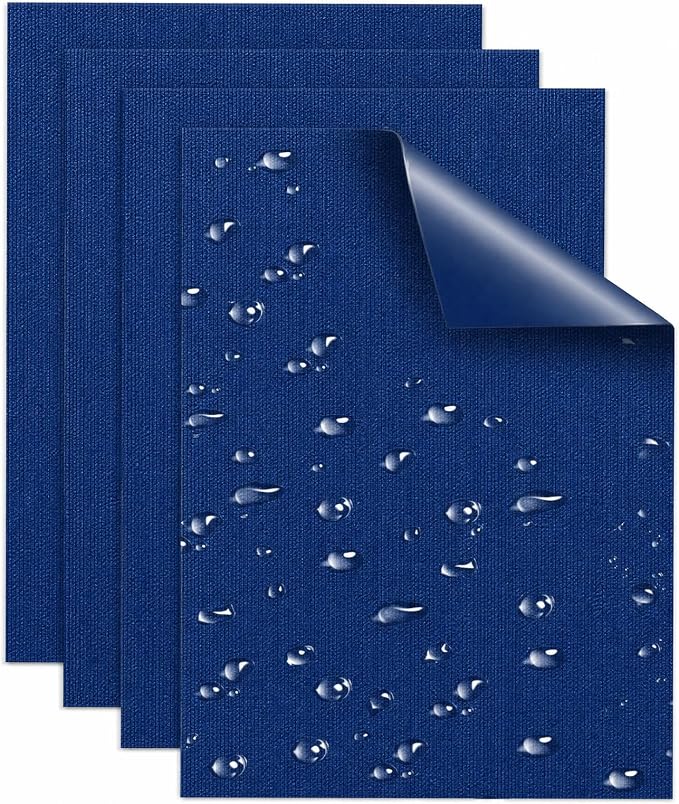 Canvas Repair Patches, Heavy Duty Waterproof Self-Adhesive Fabric Repair Tape for Tent, Sofa, Boat Covers, Chairs, Awning & Camping Outdoor Gear, 7.87"x5.9", RoyalBlue