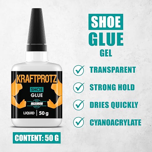 Shoe Glue Gel 1.76 oz XXL – for Sole Reattachment on Sneakers, Boots & Work Shoes – No-Drip, Waterproof CA Bond for Leather, Rubber & Vinyl – Cyanoacrylate