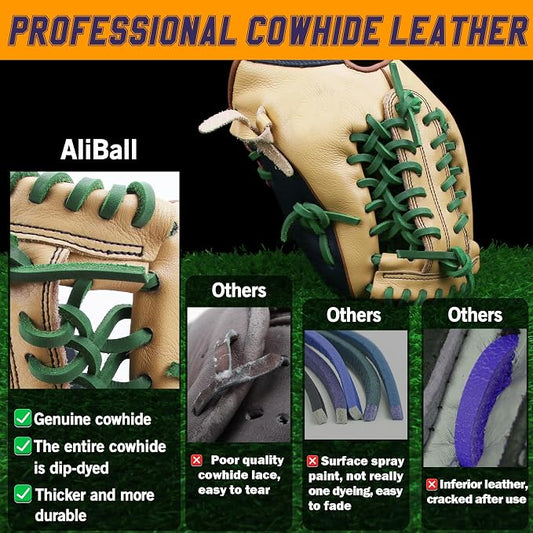 Baseball Glove Lace, 2 Pcs Authentic Cowhide Lace 79 Inch, Perfect Quick Repair Baseball Glove Repair Lacing Kit