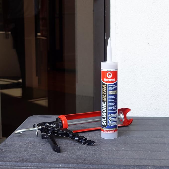 Red Devil 0787 Silicone Ultra 100% RTV Silicone Sealant, 10.1 oz., Clear, 1 Pack