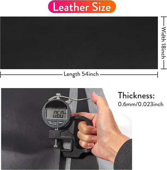 Marine Vinyl Upholstery Faux Leather: Meneng Black Grain Faux Leather 54"x18" Marine Vinyl Fabric Waterproof Durable for DIY Upholstery Boat Car Sofa