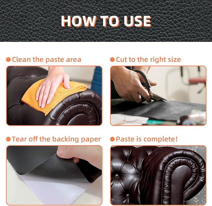 DXBULL Large Leather Repair Patch 35.4x78.7 inch Repair Tape Self-Adhesive for Furniture Sofas Car Seats Chair Couches Handbags Jackets Decorative Home Hotel Wall (Grey)