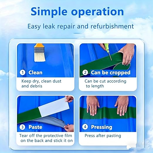 Waterproof Sealant Tape Self Adhesive Rubberized Asphalt Tape for RV Roof Metal Roof Corrugated Roof Leak Repair UV Resistant Heavy Duty Waterproofing Membrane (Green, 7.874in*196.85in)