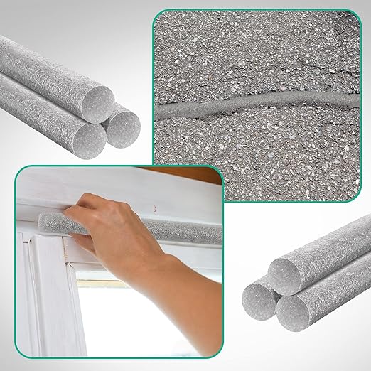 Tondiamo Caulk Saver Foam Backer Rod Gap Filler Concrete Rope Caulk Gray Sealant Backing Rod for Fence Wall Gap Floor Window Door Windproof Home Repairing(3/8 Inch x 30 Ft)