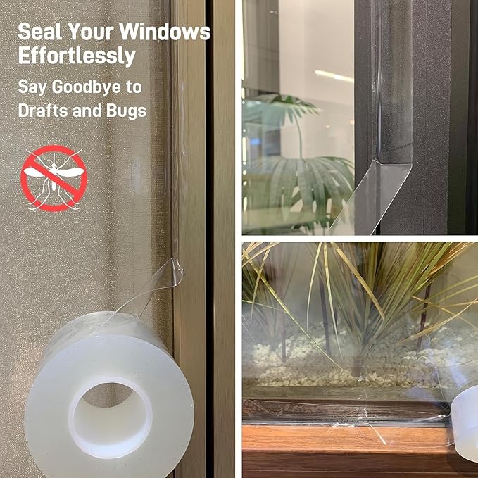 Window Weather Sealing Tape, No Residual Insulation Tape - Weather Stripping Draft Seal Tape for Doors, AC (2IN*99FT)