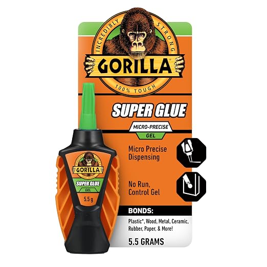 Gorilla Micro Precise Super Glue Gel, Cyanoacrylate Glue, Fast Setting, Precise Dispensing Tool, Anti-Clog Cap, Clear, 5.5g, (Pack of 1)