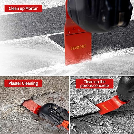 Litorange 8 Pcs Diamond Oscillating Blades, Oscillating Multi Tool Diamond Saw Blades for Grout Removal, Flush Cut, Cleaning Mortar