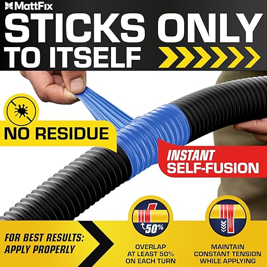 Self Fusing Silicone Tape – 1" x 36’ – Waterproof Tape for Emergency Repairs – Weatherproof, Heat and Chemical-resistant – For Plumbing, Pipes and Hoses repairs, Automotive, Electrical & Outdoor Use