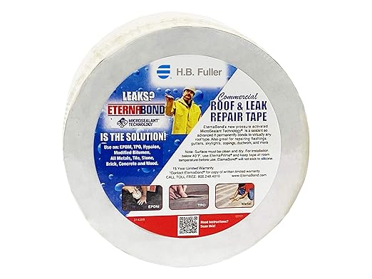 EternaBond RoofSeal Tan 4" x50' MicroSealant UV Stable RV Roof Seal Repair Tape | 35 mil Total Thickness - EB-RT040-50R - One-Step Durable, Waterproof and Airtight Sealant
