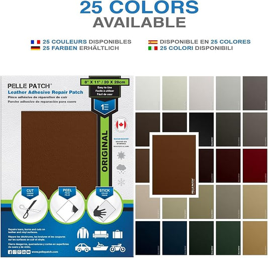 Leather Repair Tape for Furniture - 25 Colors Available - Original 8x11 - Tan