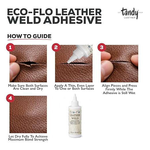 Tandy Leather Eco-Flo Leather Weld Adhesive - Water-Based Quick Tack Glue for Bags, Belts, Shoes, and Craft Projects - Smooth Spread Formula - 4 fl oz