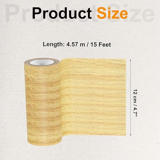 PATIKIL Wood Grain Tape 4.7" x 15 Ft, Self-Adhesive Wood Texture Repair Tape Realistic Wood Effect Contact Paper Patch for Furniture Cabinets Floor Walls Home Decoration, Yellow Oak