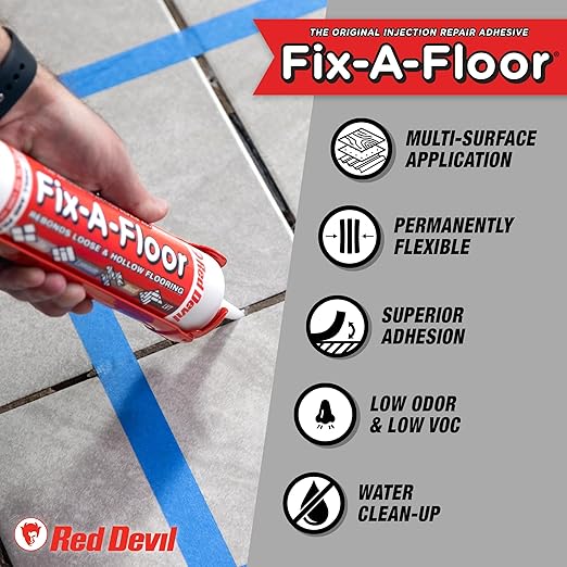 The Original Fix-A-Floor Loose Tile Repair Adhesive - Tile, Porcelain, Ceramic, Marble, Stone & Wood Floor Repair Adhesive - 1 Gallon Jug