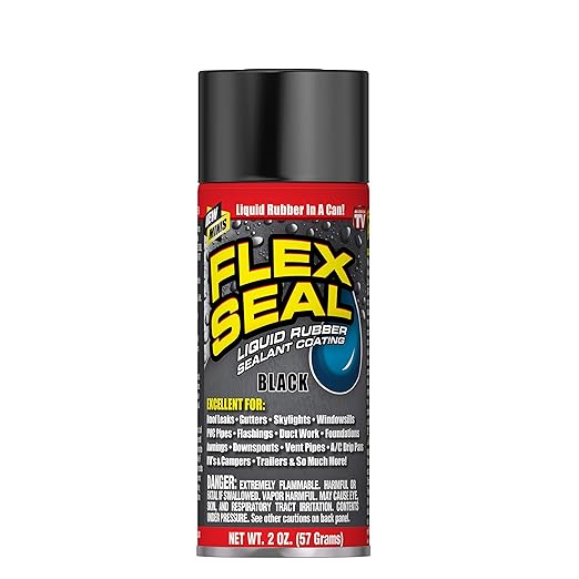 Flex Seal Mini, Black, Stop Leaks Instantly, Waterproof Rubber Spray On Sealant Coating, Travel Size, Perfect for Gutters, Wood, RV, Campers, Roof Repair, Skylights, Windows, and More