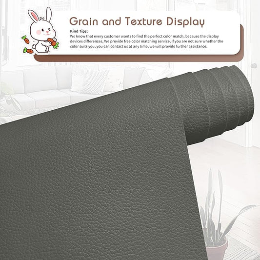 KING MOUNTAIN Leather Repair Tape, 16 x 60 Inches, Gray, Self-Adhesive, Waterproof, Eco-Friendly