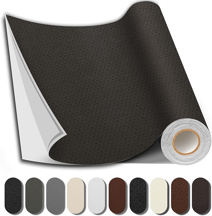 Leather Repair Patch, 17X79 inch Strong Sticky Repair Patch Self Adhesive Waterproof, DIY Large Vinyl Patches for Couches, Furniture, Sofa, Car, Chair (Coffee, 17X79 inch)