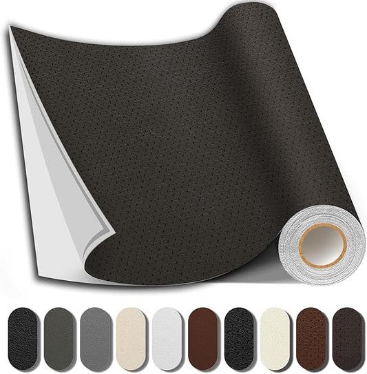 Leather Repair Patch, 17X158 inch Strong Sticky Repair Patch Self Adhesive Waterproof, DIY Large Vinyl Patches for Couches, Furniture, Sofa, Car, Chair (Coffee, 17X158 inch)
