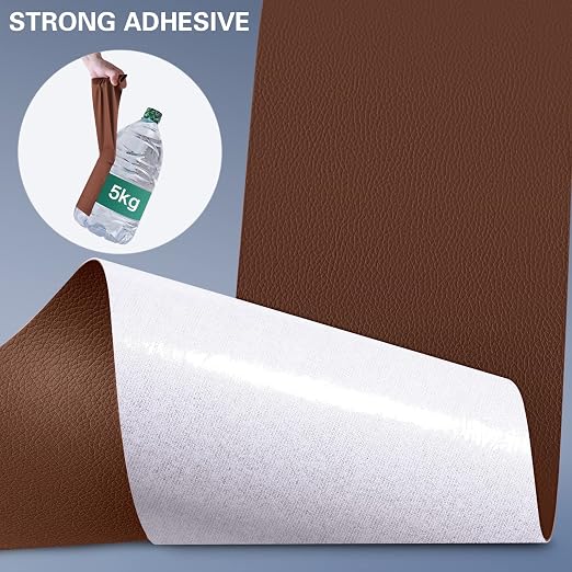 Self Adhesive Leather Repair Patch Kit, 31.4 in x 16 in Large Vinyl Leather Repair Tape for Furniture, Car Seat, Couch, Sofa, Chair Brown