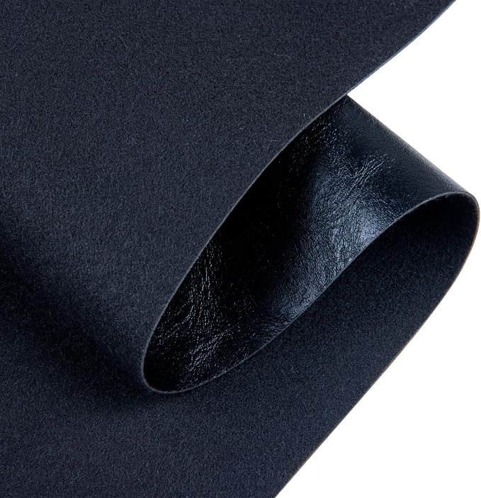 Faux Leather Fabric Sheet, 36 x 54 Inches, Texture Synthetic Material for DIY Crafts, Leather earings,Upholstery, Automotive, Sofa Projects Individual 1 Yard Cut (Black, One Yard)
