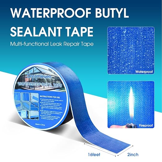 Blue Duct Tape Heavy Duty Waterproof for Solar Pool Cover Patch 2in x 16ft | Weatherproof Sealing Tape, Strong Adhesive UV Resistant Leak Repair Tape, All Weather Tape for Pool Liner, Roof, RV Awning