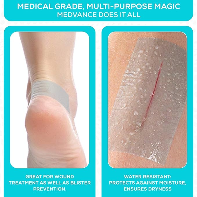 MedVance Silicone Tape Medical, Perforated Surgical Tape Sensitive Skin, Waterproof Tape for Skin, Medical Tape for Wound Care, Eyelash Tape, Gentle Skin Tape, 1" Width (3 Pack, 54 Inches)