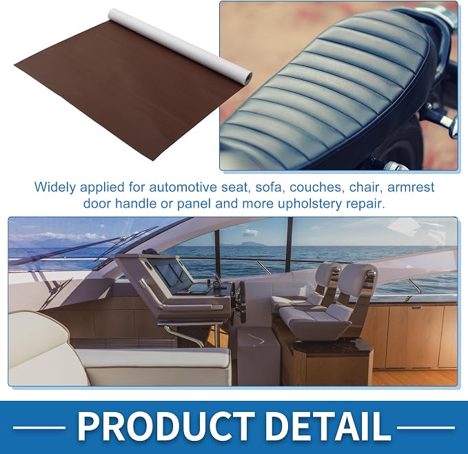 Self Adhesive Leather Repair Patch Strong Stickiness 19.6"x53.9" Leather Repair Tape PVC Faux Leather Red Brown 1 Pcs
