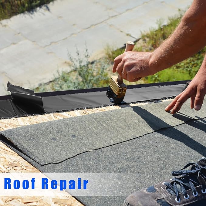 Fabbay 6 Rolls 1.18 Inch Asphalt Crack Filler Driveway Asphalt Tape for Repair Joint and Crack Sealer for Tarmac Parking Lot Roof Cement Road, 50 Feet Each Roll