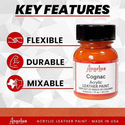 Angelus Acrylic Leather Paint, 1 Fl Oz (Pack of 1), Cognac