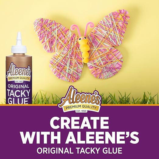 Aleene's All Purpose Tacky Glue, 8-Ounce, Clear (15599) | All-Purpose Craft Adhesive, Strong Clear-Drying Glue for Wood, Paper, Ceramic, Foam & DIY Projects