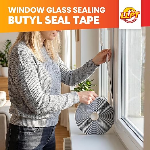 LLPT Butyl Tape Black 1 Inch x 33Ft 2 Pack Tight Seal for Leak Proof EPDM RV Repair Window Glass Sealing Roof Pipe Patching (BST232)