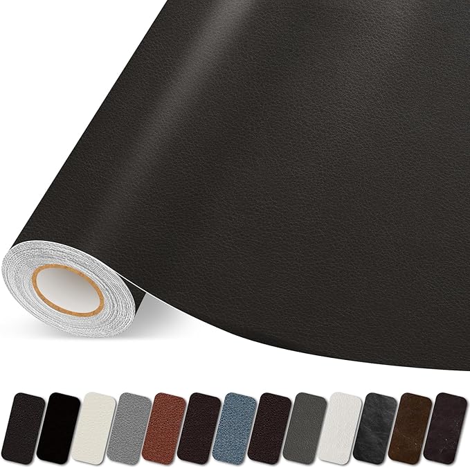 Leather Repair Patch, Self Adhesive Leather Repair Tape, Large Vinyl Patch Kit for Couches, Sofa, Furniture, Car Seats, Office Chairs, Cabinets, Handbags（Coffee, 3.5X79 Inch）