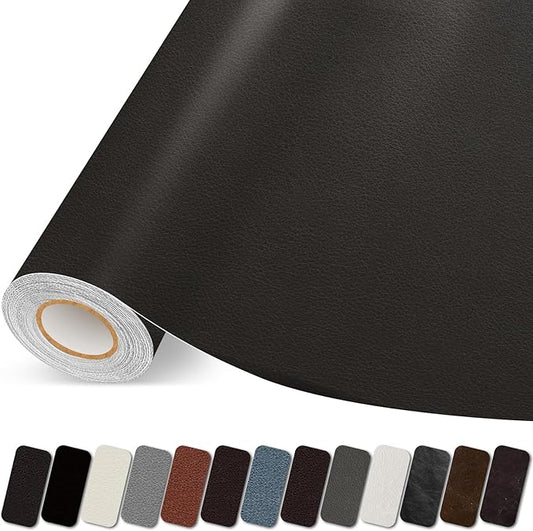 Leather Repair Patch, Self Adhesive Leather Repair Tape, Large Vinyl Patch Kit for Couches, Sofa, Furniture, Car Seats, Office Chairs, Cabinets, Handbags（Coffee, 3.5X79 Inch）