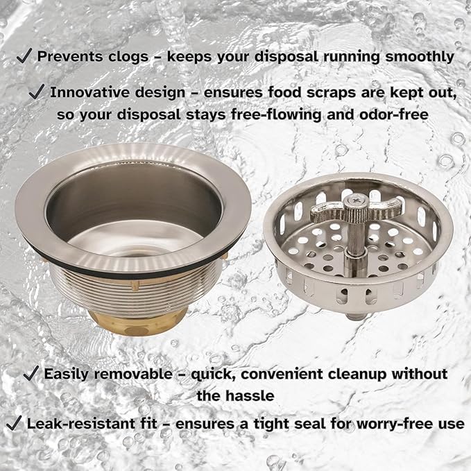 Westbrass A213-20 3-1/2" Wing Nut Twist Style Large Kitchen Sink Basket Strainer, Stainless Steel