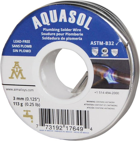 AIM Plumbing Solder Kit with solder wire, flux and brush, Solder for Plumbing Repairs (113g / 4oz)