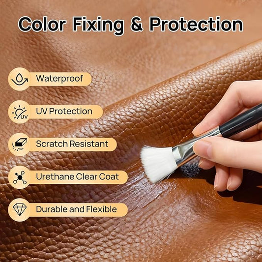 Leather Sealer Scratch-Resistant Leather Finisher, 5fl oz Leather Sealant & Protector Finisher for Dye, Paint，Durable Flexible Urethane Clear Coat for Leather Furniture, Shoes, Bags, Jackets