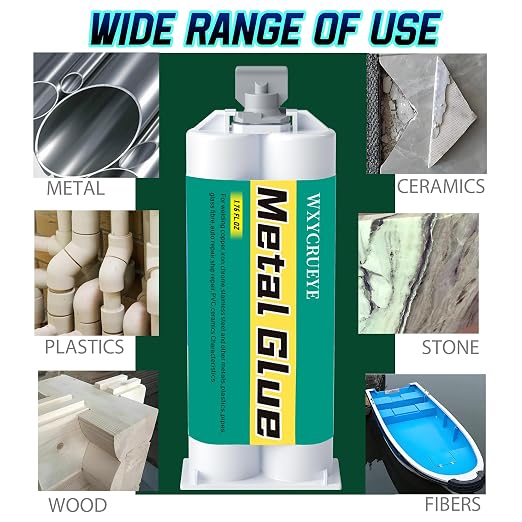 Metal Glue, Heavy Duty Waterproof epoxy Adhesive for Metal Repair, Welding high Strength Oily Glue with Heat and Corrosion Resistance, Ideal Adhesive for Metals, Plastic, Ceramics, PVC and Fiberglass