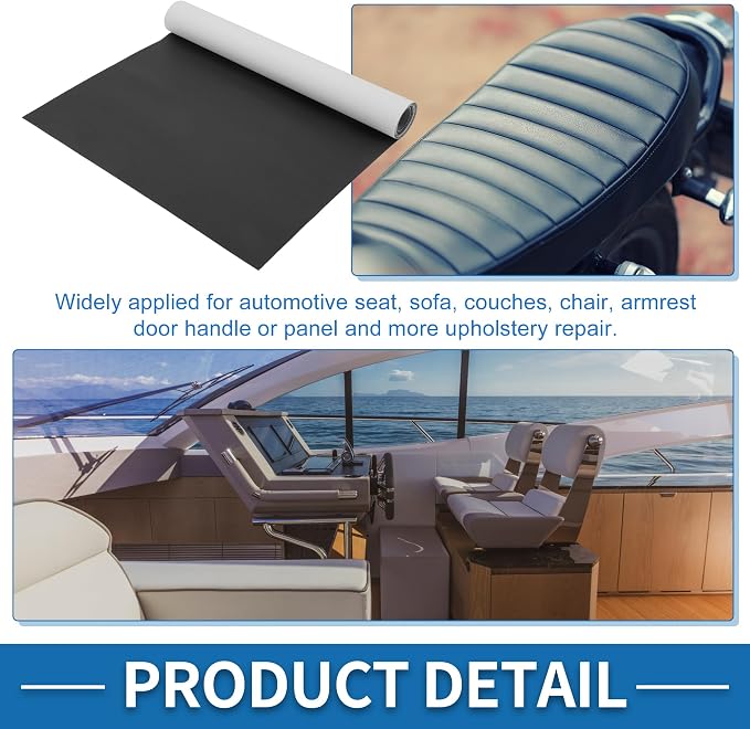 Self Adhesive Leather Repair Patch Strong Stickiness 39"x11.8" Leather Repair Tape PVC Faux Leather Black 1 Pcs