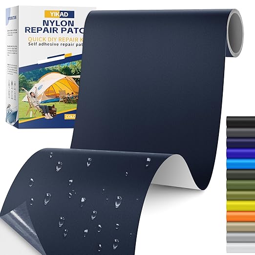 Fabric Repair Tape, Self Adhesive Nylon Repair Patch, Waterproof Outdoor Nylon Tape/Patch Kit for Down Jacket Clothing Tent Awnings Boat Cover Couches Dark Blue 4x70 inch