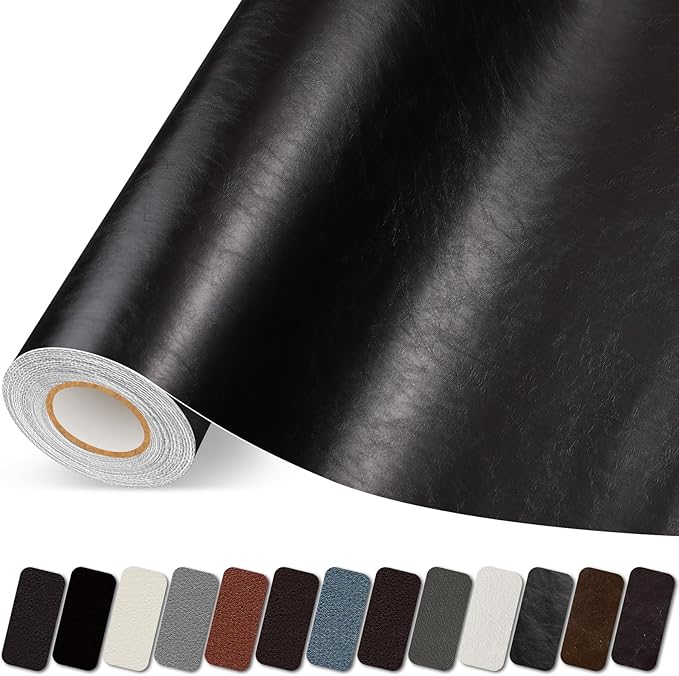 Leather Repair Patch, 17X158 Inch Self Adhesive Leather Repair Tape, Large Vinyl Patch Kit for Couches, Sofa, Furniture, Car Seats, Office Chairs, Cabinets, Handbags（Coffee, 17X158 Inch）