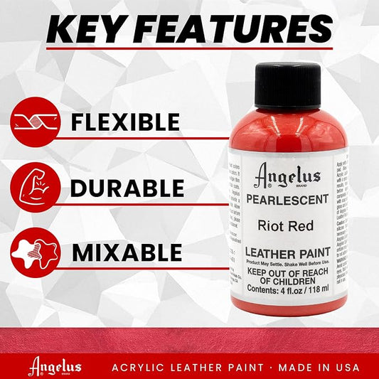 Angelus 4 oz Leather Paint, Riot Red