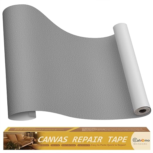 Cahomo Canvas Repair Tape 16x79 inch, Self Adhesive Fabric Patches, Couch Repair Patch Kit, Fabric Repair Tape for Furniture, Sofas, Carpet, DIY, Headboards, Chairs, Pillows, Canvas Goods - Gray