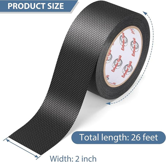 2 Inch x 26 FT Rubber Grip Tape, Black Ultra-Thin Strong Adhesive Anti-Slip for Handles, Home Use, Waterproof Wear-Resistant Heat Resistant Grip Tape, Comfortable in Hands