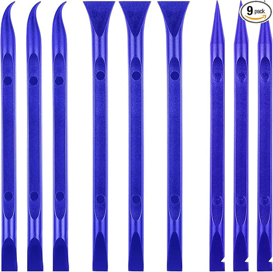 9 Pieces Plastic Scraper Tool Scratch Free Crevice Cleaning Sticker Remover Tool Multipurpose Non Scratch Scrapers for Tight Spaces, Kitchen, Crevices, Auto Detailing, Paint